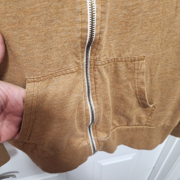 Women's Medium Tan Zip-Up Hoodie - Picture 4 of 5